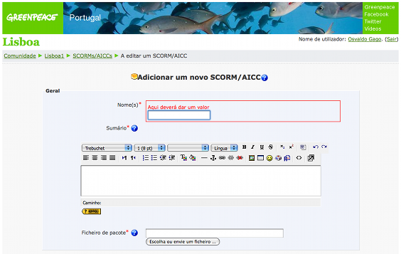 Adding a SCORM e-learning package in Moodle