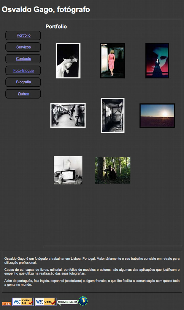 [ Screenshot of Osvaldo's photography portfolio ]